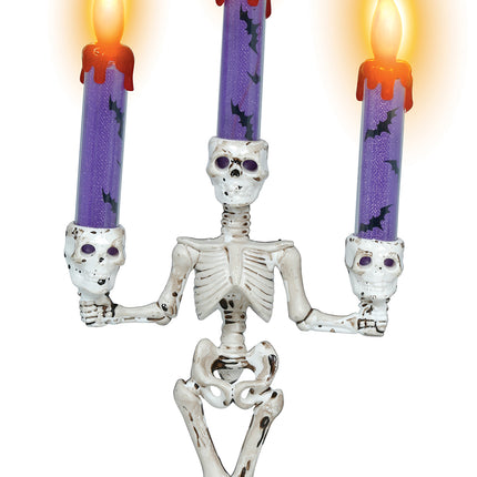 Halloween Kandelaar Skelet Met Licht 35cm