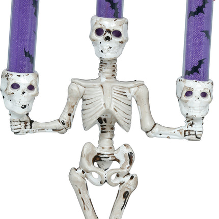 Halloween Kandelaar Skelet Met Licht 35cm