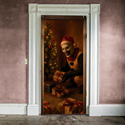 Halloween Deurposter Kerstman 1,8m