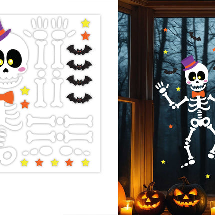Halloween Raamdecoratie Skelet 50cm