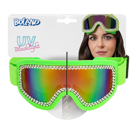 Party skibril Rave neongroen UV