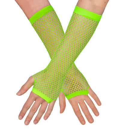 Paar handschoenen eleboog Mesh neongroen