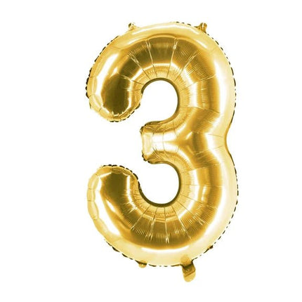 3 Jaar Cijfer Ballon Goud Leeg 1m van VDV Benefit koop je bij Partywinkel
