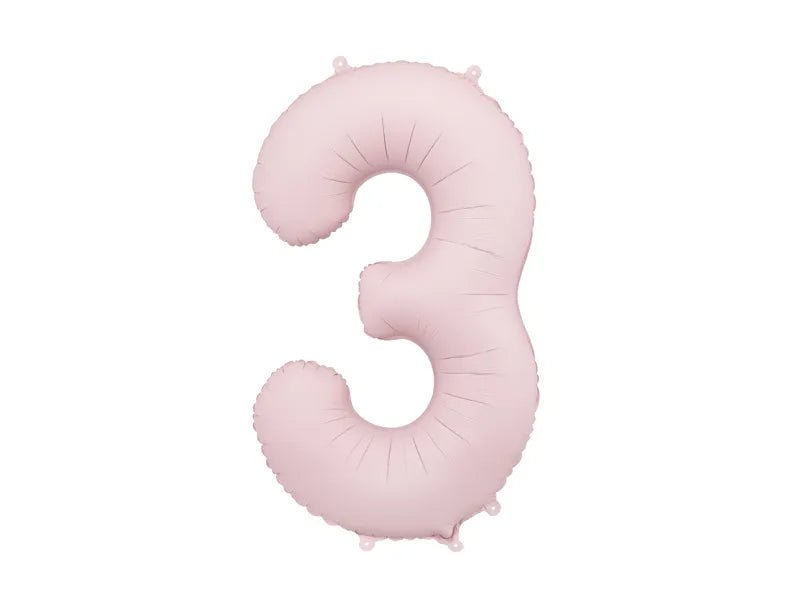 3 Jaar Cijfer Ballon Lichtroze Leeg 86cm van Partydeco koop je bij Partywinkel