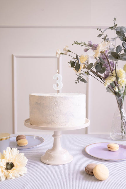 3 Jaar Kaars Lichtgroen 10cm van Partydeco koop je bij Partywinkel