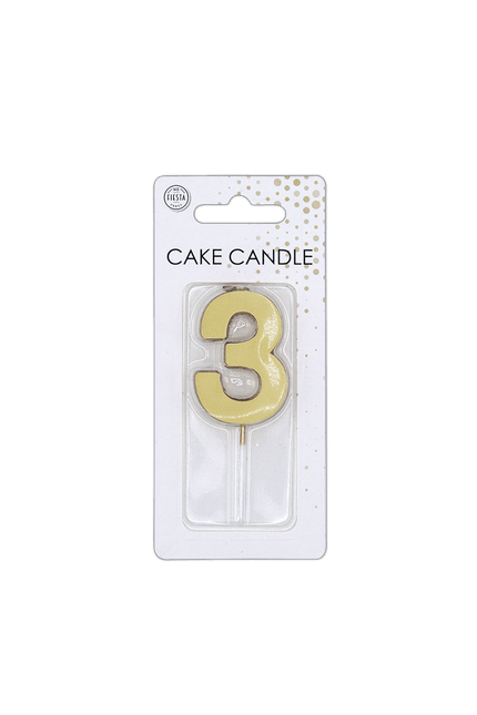 3 Kaars Goud Metallic 4,5cm van WeFiesta koop je bij Partywinkel