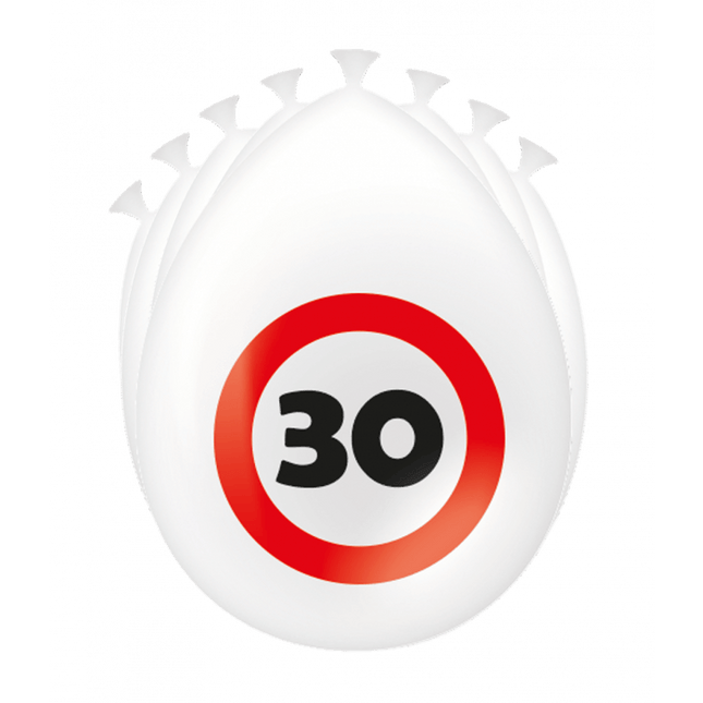 30 Jaar Ballonnen Verkeersbord 30cm van Paper Dreams koop je bij Partywinkel