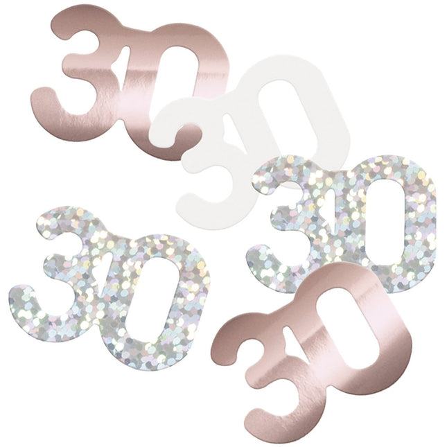 30 Jaar Confetti Zak Rose Goud 14gr van Unique koop je bij Partywinkel