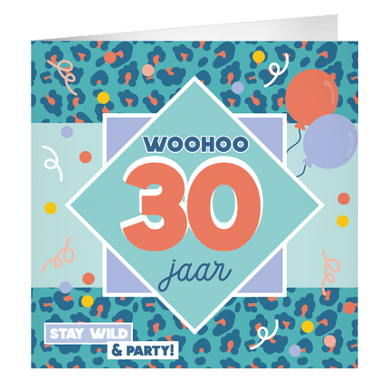 30 Jaar Wenskaart 23cm van Paper Dreams koop je bij Partywinkel