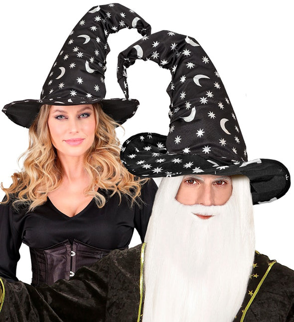Halloween Heksenhoed Zwart Maan En Sterren