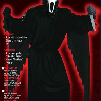 Halloween Kostuum Zwart Heren Geest 3 delig