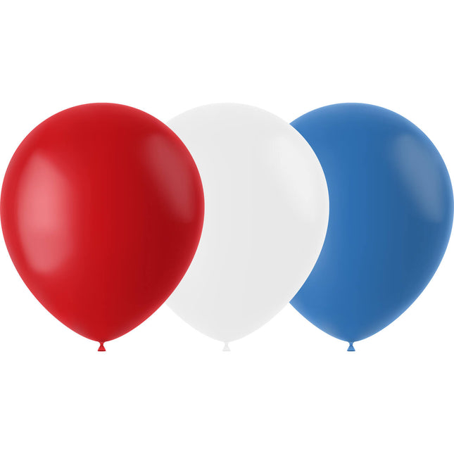Ballonnen Rood-Wit-Blauw 23cm - 50 stuks