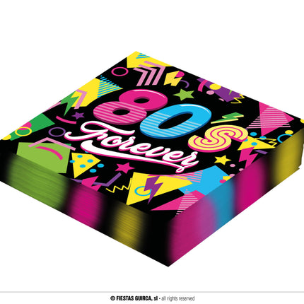 Neon 80S Servetten 33cm 12st