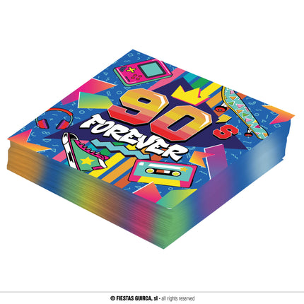 Jaren 90 Servetten 33cm 12st