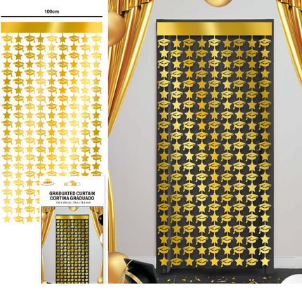 Geslaagd Deurgordijn Goud 2m