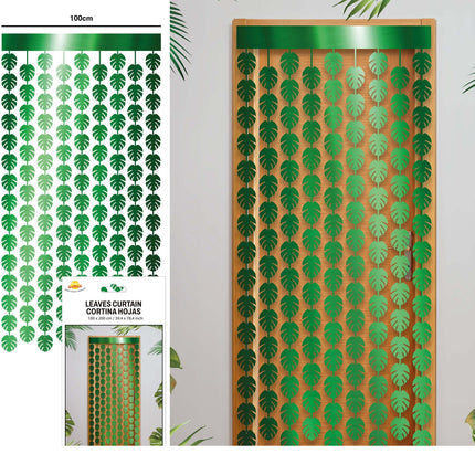 Hawaii Deurgordijn Groen Palmbladeren 2m