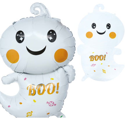 Halloween Helium Ballon Wit Spookje Leeg 75cm