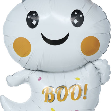 Halloween Helium Ballon Wit Spookje Leeg 75cm