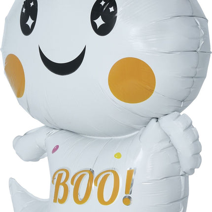 Halloween Helium Ballon Wit Spookje Leeg 75cm