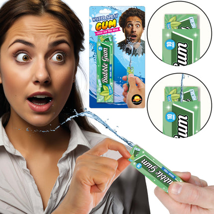 Pack of water-squirting gum.