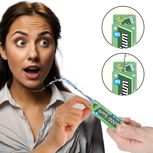 Pack of water-squirting gum.