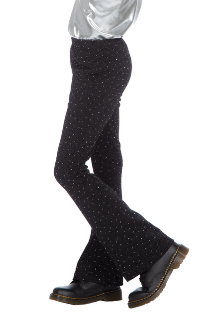 Zwart Broek Glitter Flared