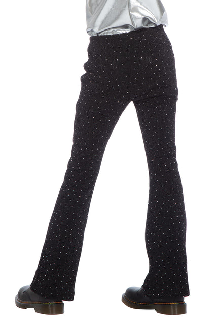 Zwart Broek Glitter Flared