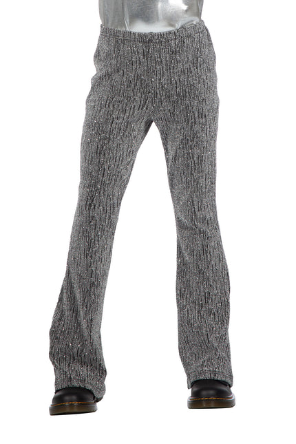 Zilveren Broek Meisje Glitter Flared