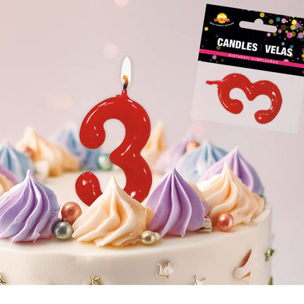 Rode Kaars 3 Jaar 5,5cm