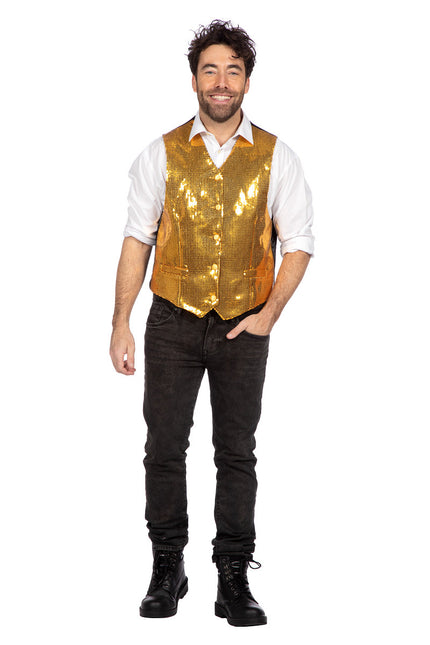 Gouden Gilet Heren Pailletten