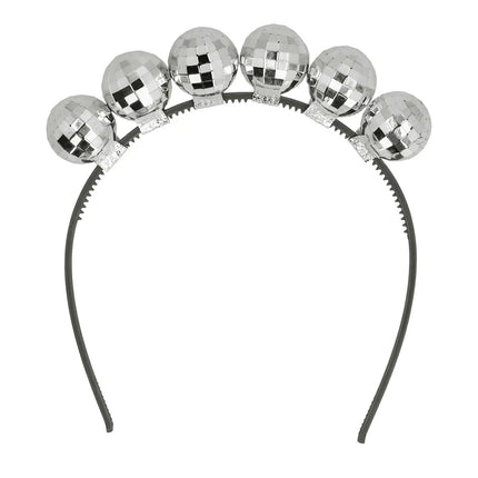 Zilveren Haarband Discoballen