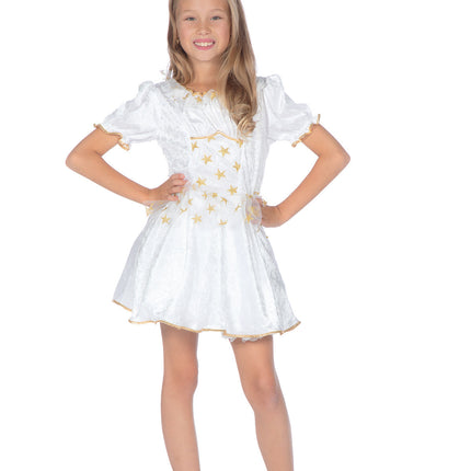 Engel Jurk Wit Goud Meisje Ruffles