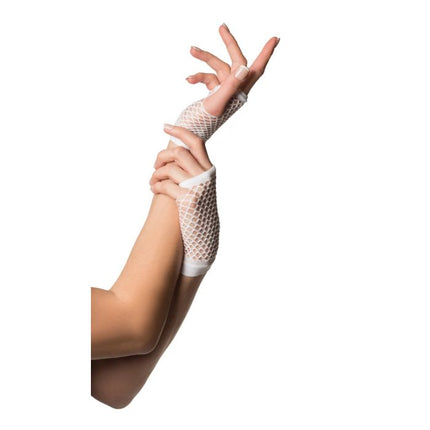 Vingerloze Handschoenen Kort Visnet Wit