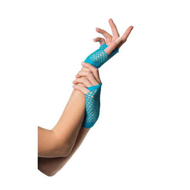 Vingerloze Handschoenen Kort Visnet Turquoise