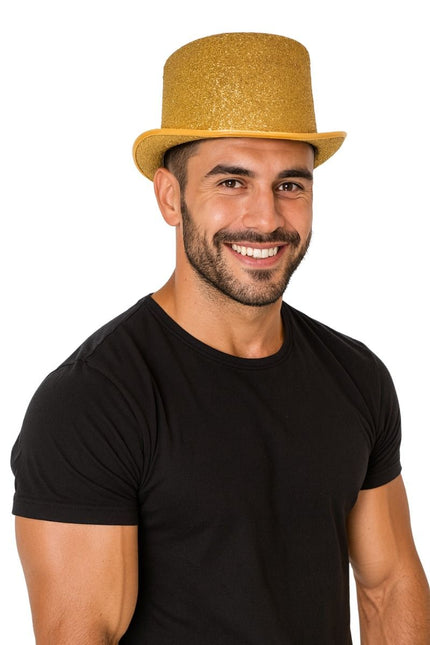 Hoge Hoed Glitter Goud
