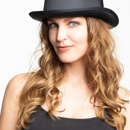 Bolhoedje Zwart Satijn