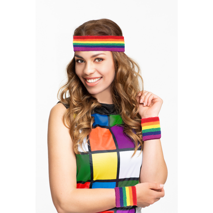 Regenboog Zweetbandjes 3 delig