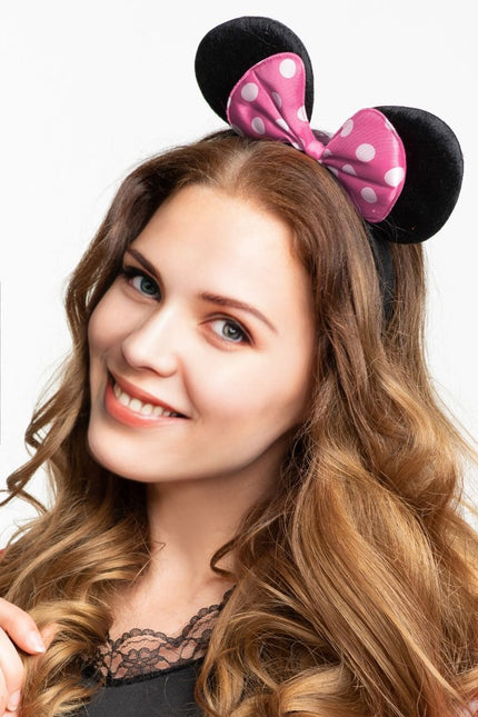 Muis Hoofdband met Roze Strik