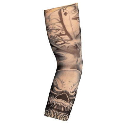 Schedel Nep Tattoosleeve Zwart