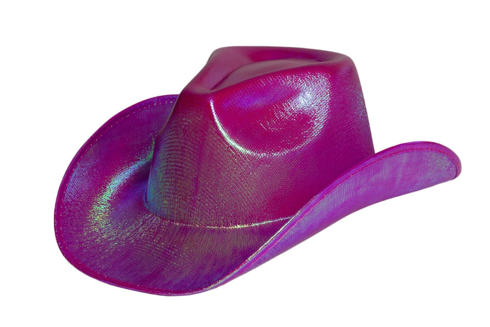 Cowboy Hoed Shiny Neon Roze