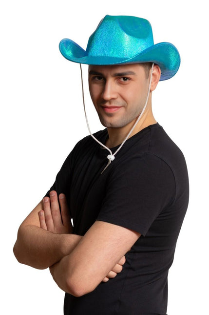 Cowboy Hoed Shiny Turquoise