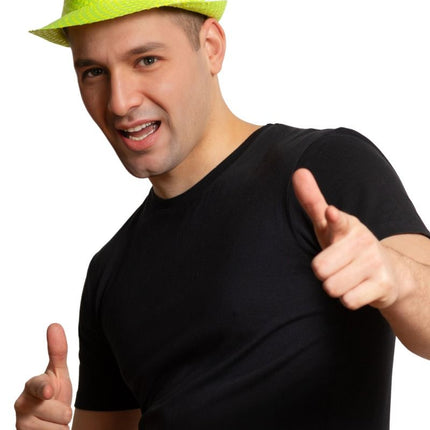 Pailletten Hoedje Neon Groen