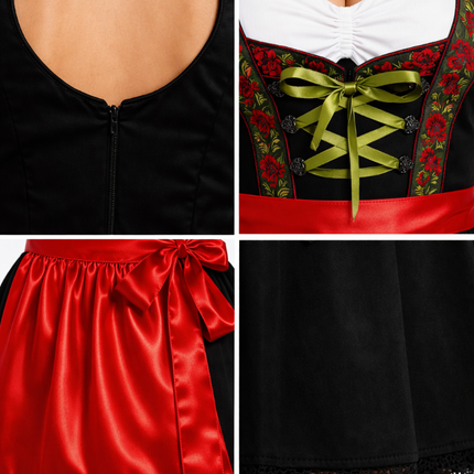 Rood Dirndl Jurk Oktoberfest Rosalie