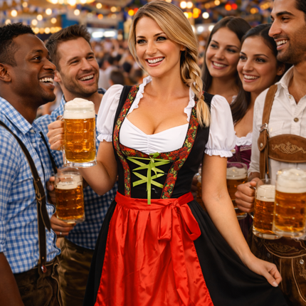 Rood Dirndl Jurk Oktoberfest Rosalie