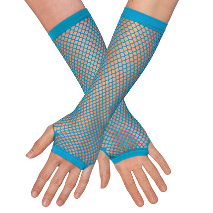 Paar handschoenen eleboog Mesh neonblauw