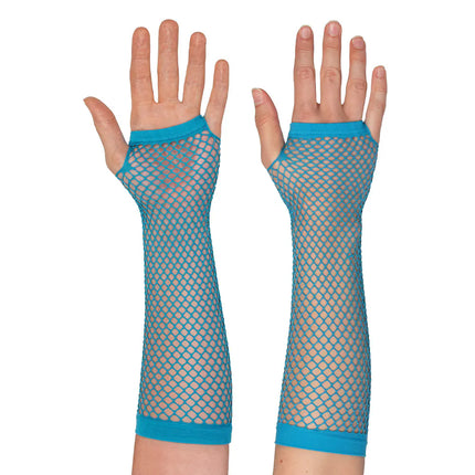 Paar handschoenen eleboog Mesh neonblauw