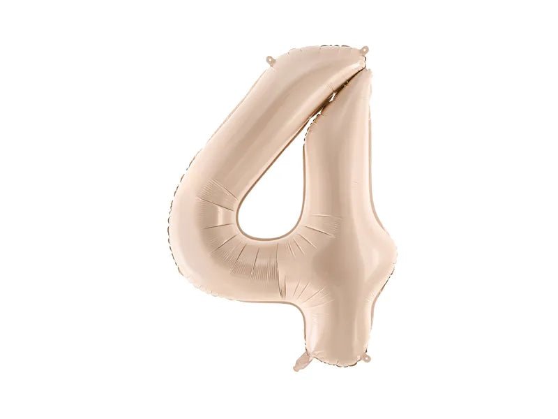 4 Jaar Cijfer Ballon Beige Glans Leeg 72cm van Partydeco koop je bij Partywinkel