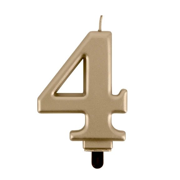 4 Jaar Kaars Goud 8cm van VDV Benefit koop je bij Partywinkel