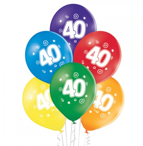 40 Jaar Ballonnen Gekleurd 30cm 10st van VDV Benefit koop je bij Partywinkel