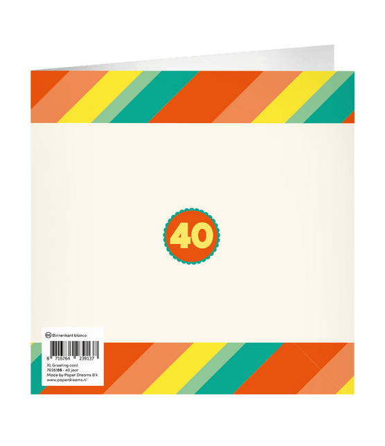 40 Jaar Wenskaart 23cm van Paper Dreams koop je bij Partywinkel